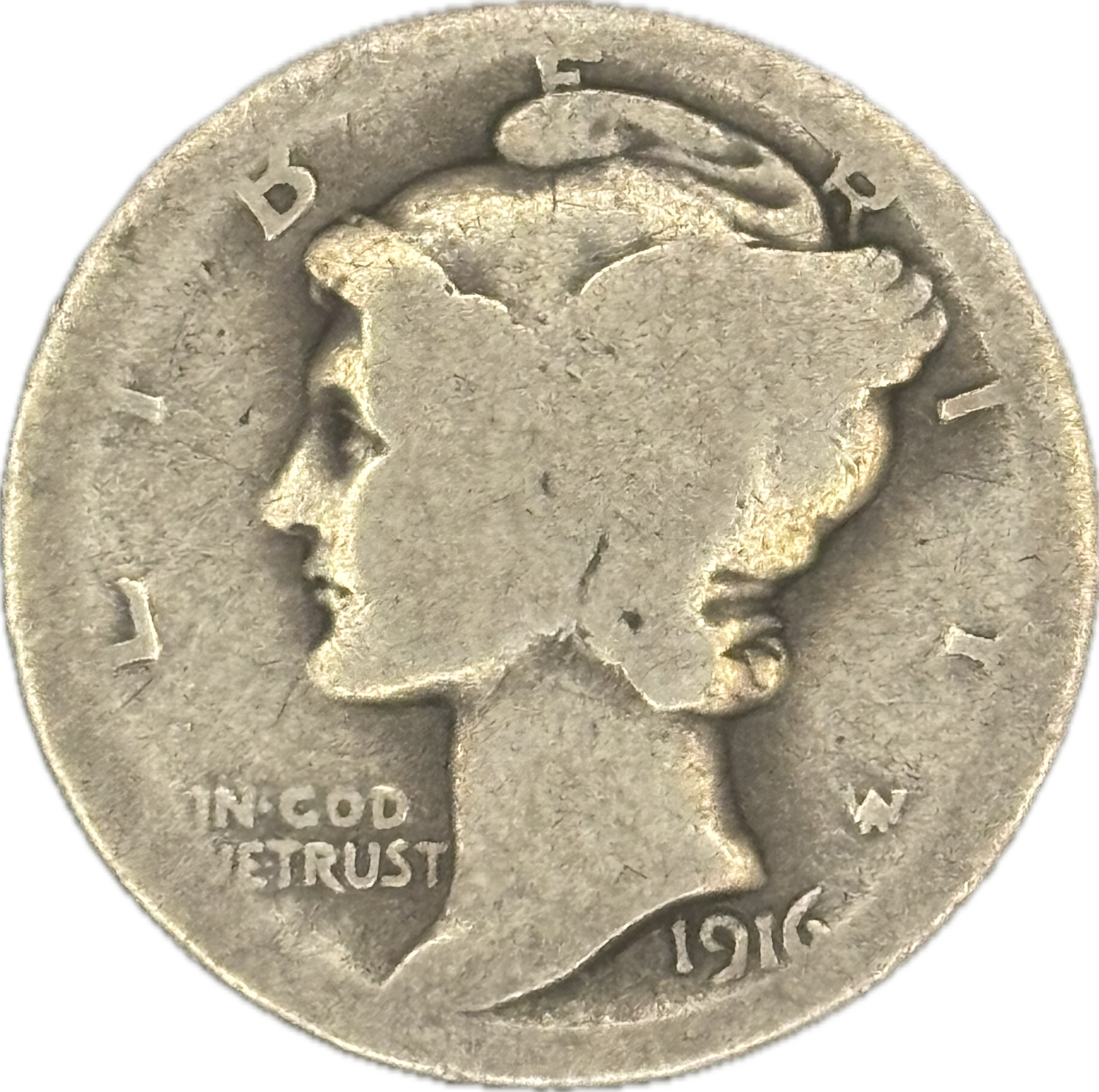 1916 D Mercury Dime ANACS AG-3 Key Date