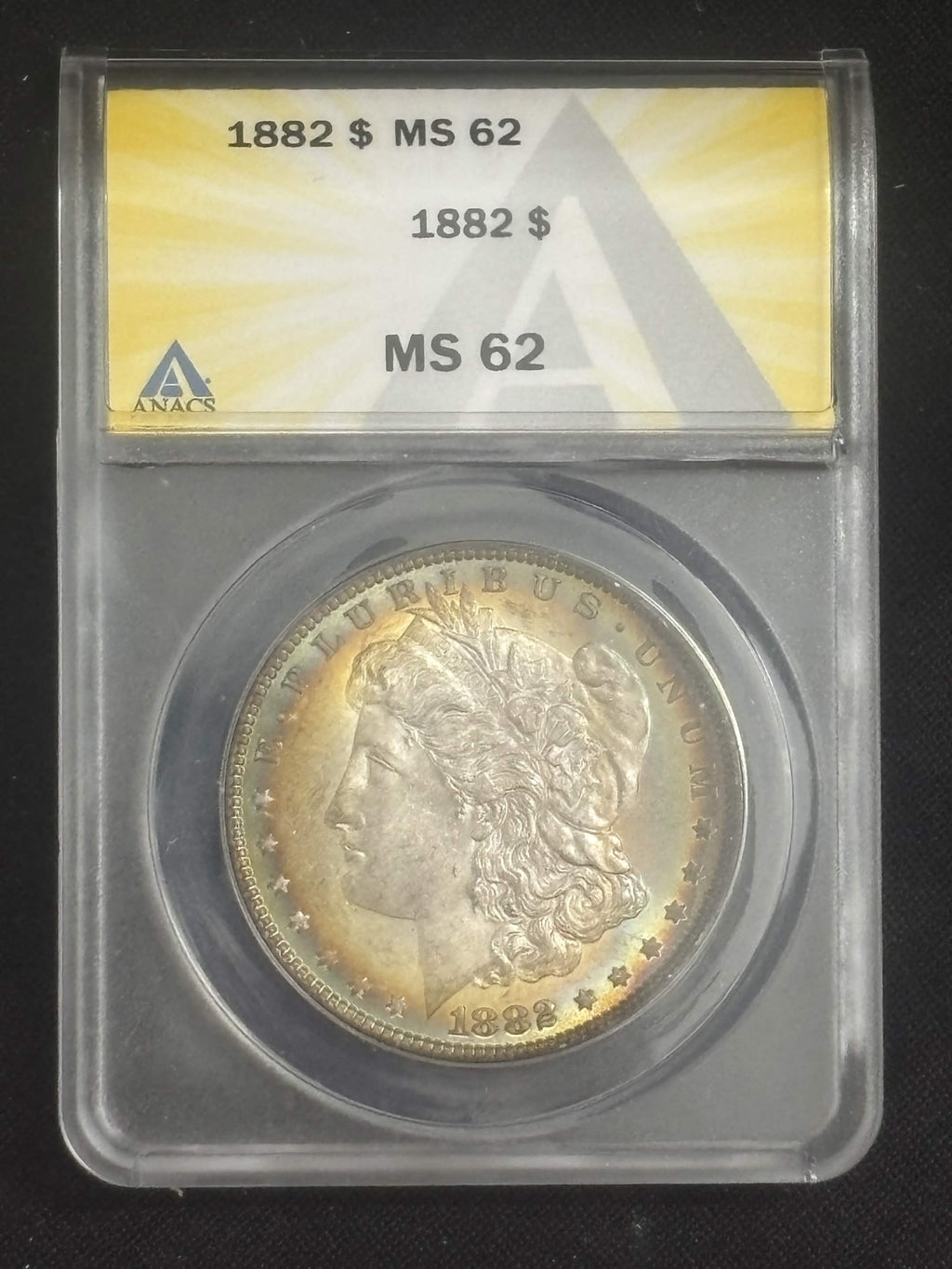 1882 Morgan Dollar ANACS MS-62 Album Toned