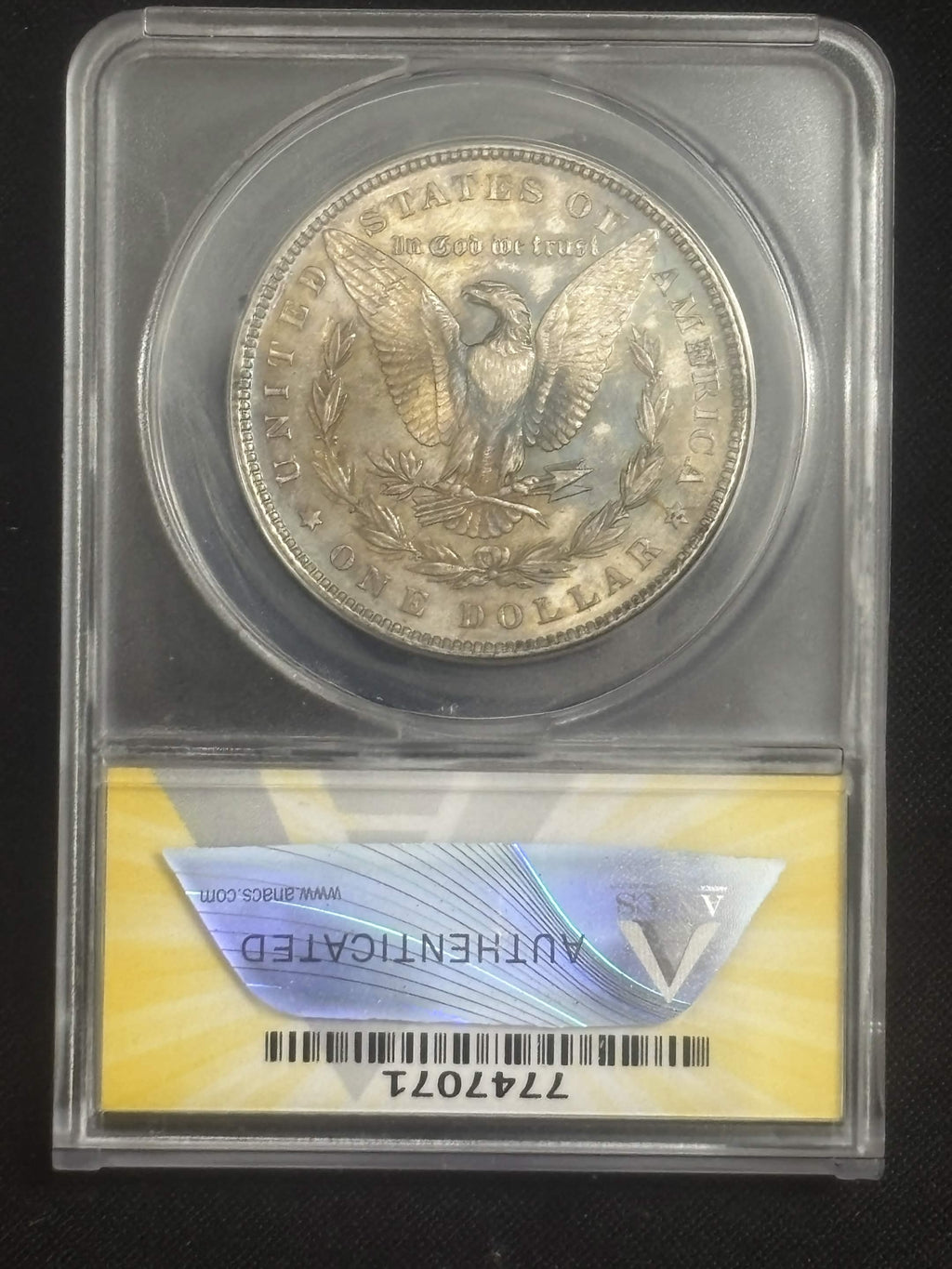 1882 Morgan Dollar ANACS MS-62 Album Toned