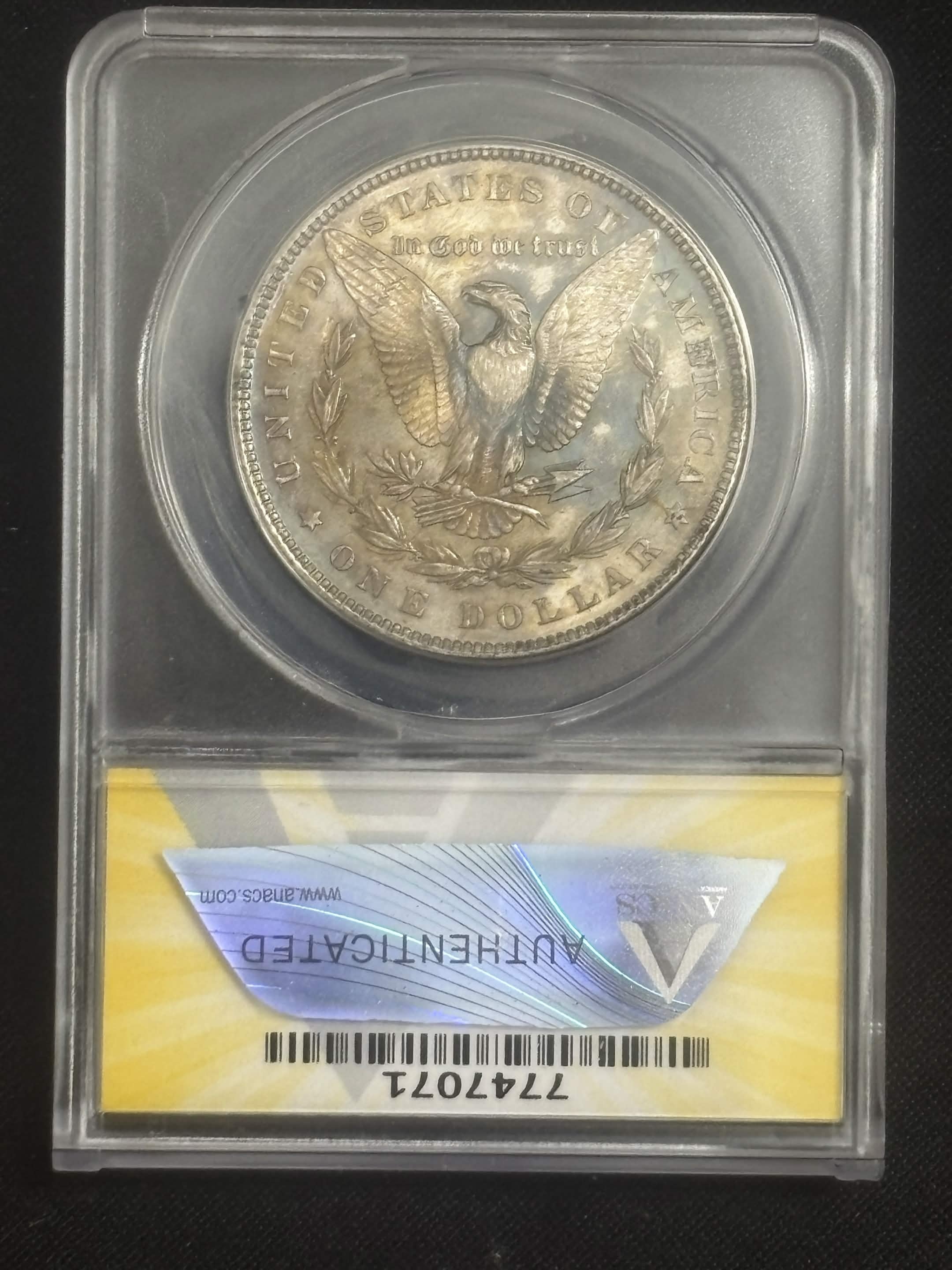 1882 Morgan Dollar ANACS MS-62 Album Toned