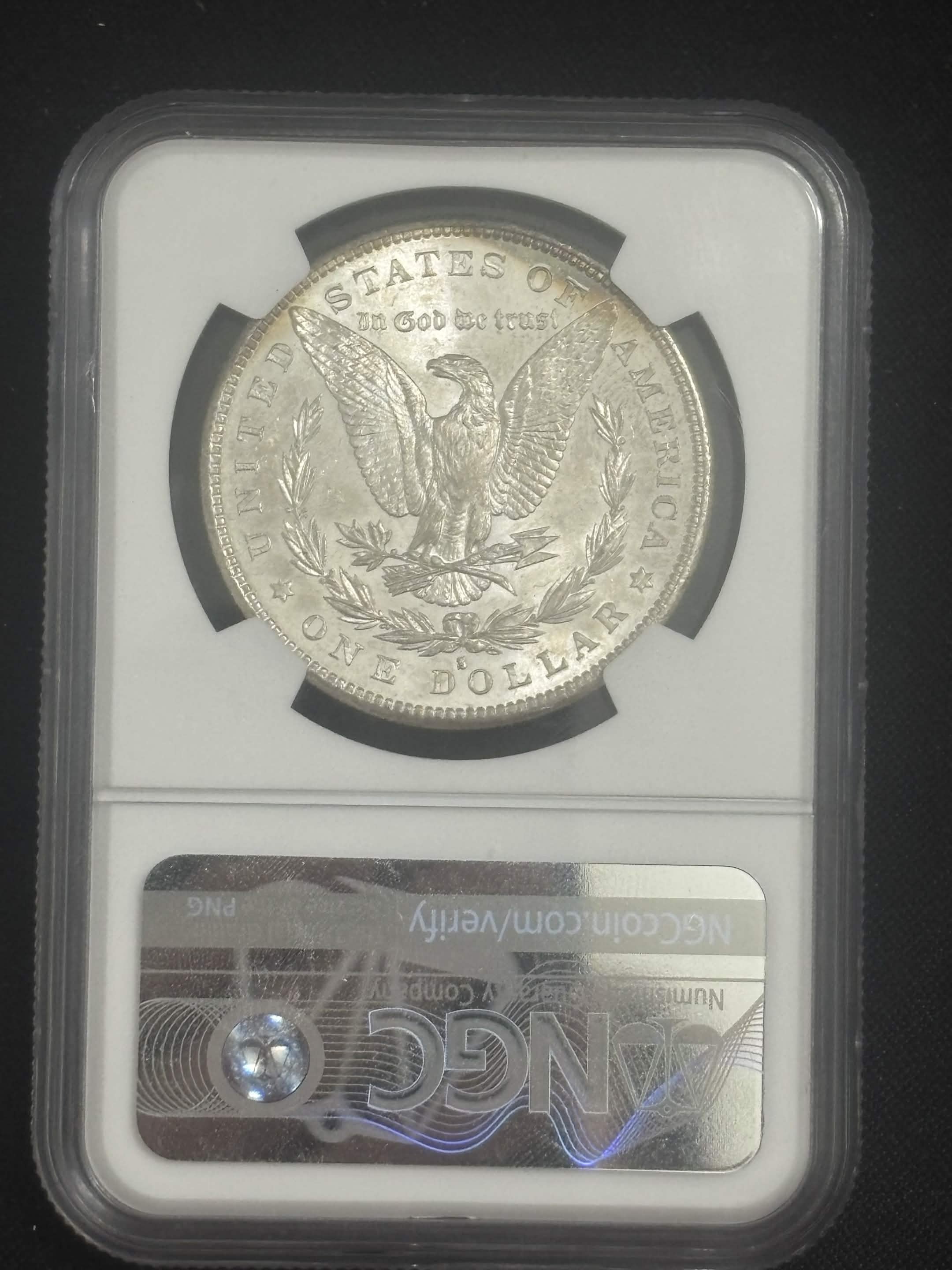 1882 S Morgan Dollar NGC MS-64 Obverse Rainbow Toned