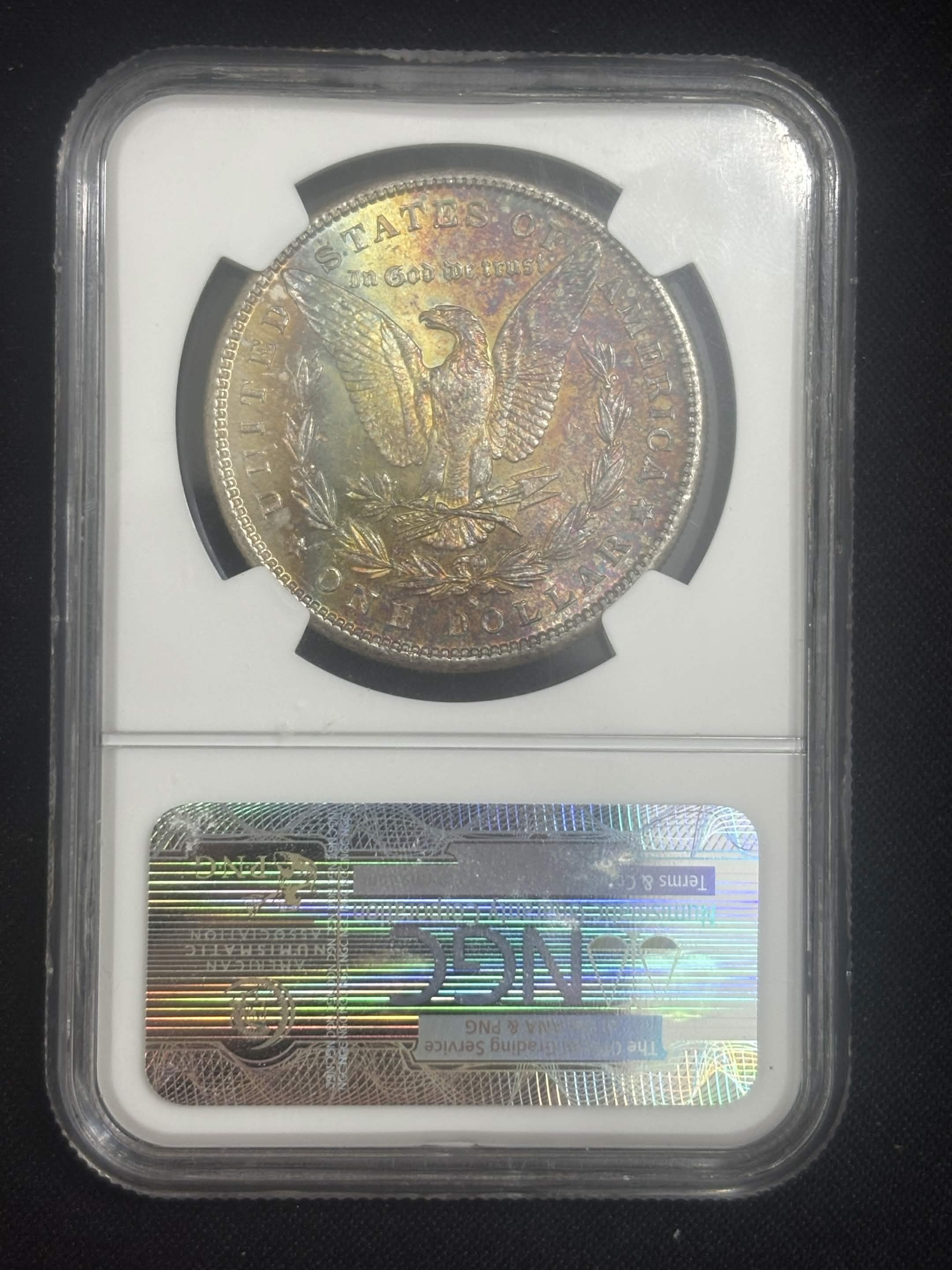 1881 S Morgan Dollar NGC MS-63 Reverse Monster Toned Looks PL