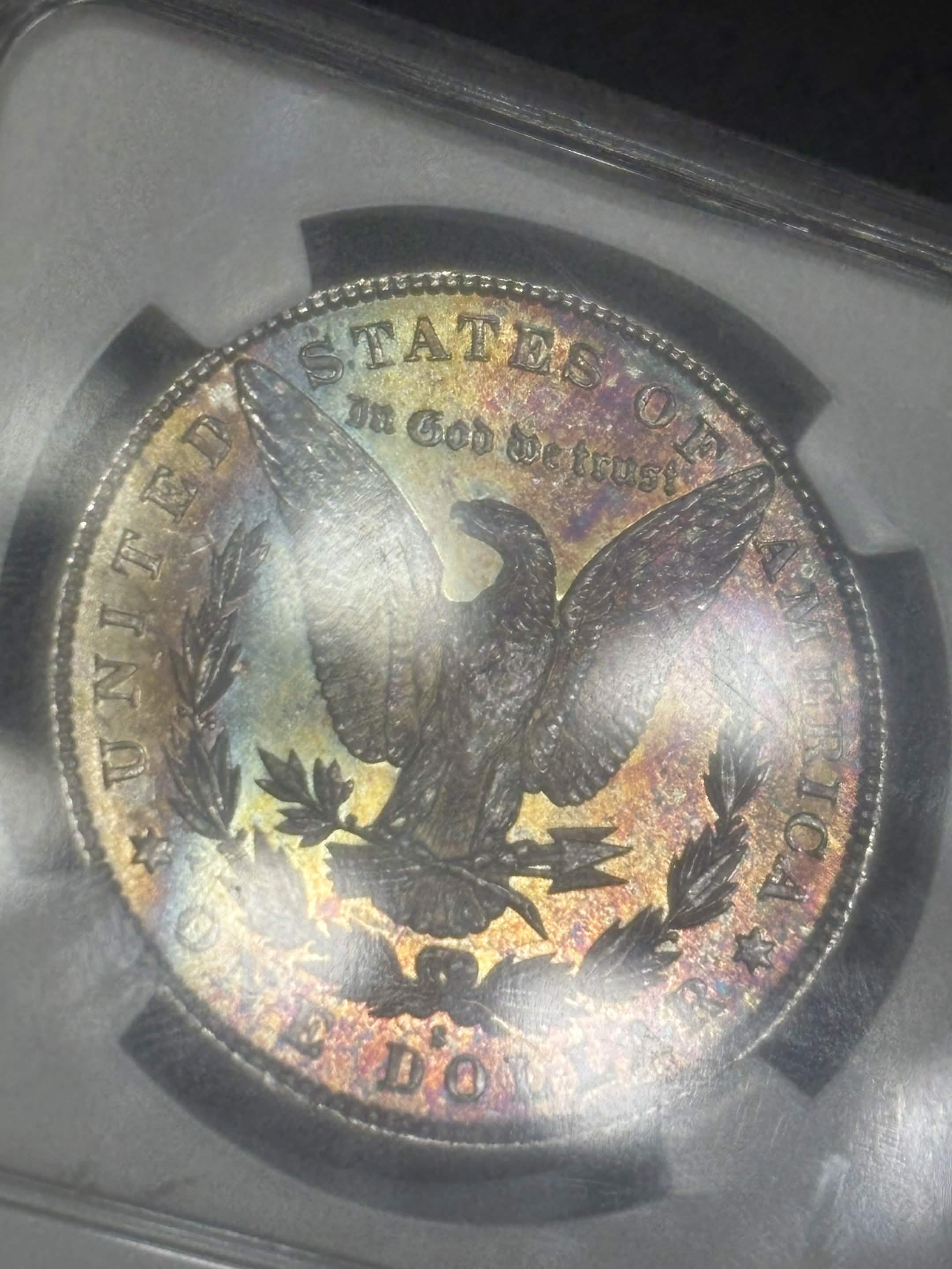 1881 S Morgan Dollar NGC MS-63 Reverse Monster Toned Looks PL
