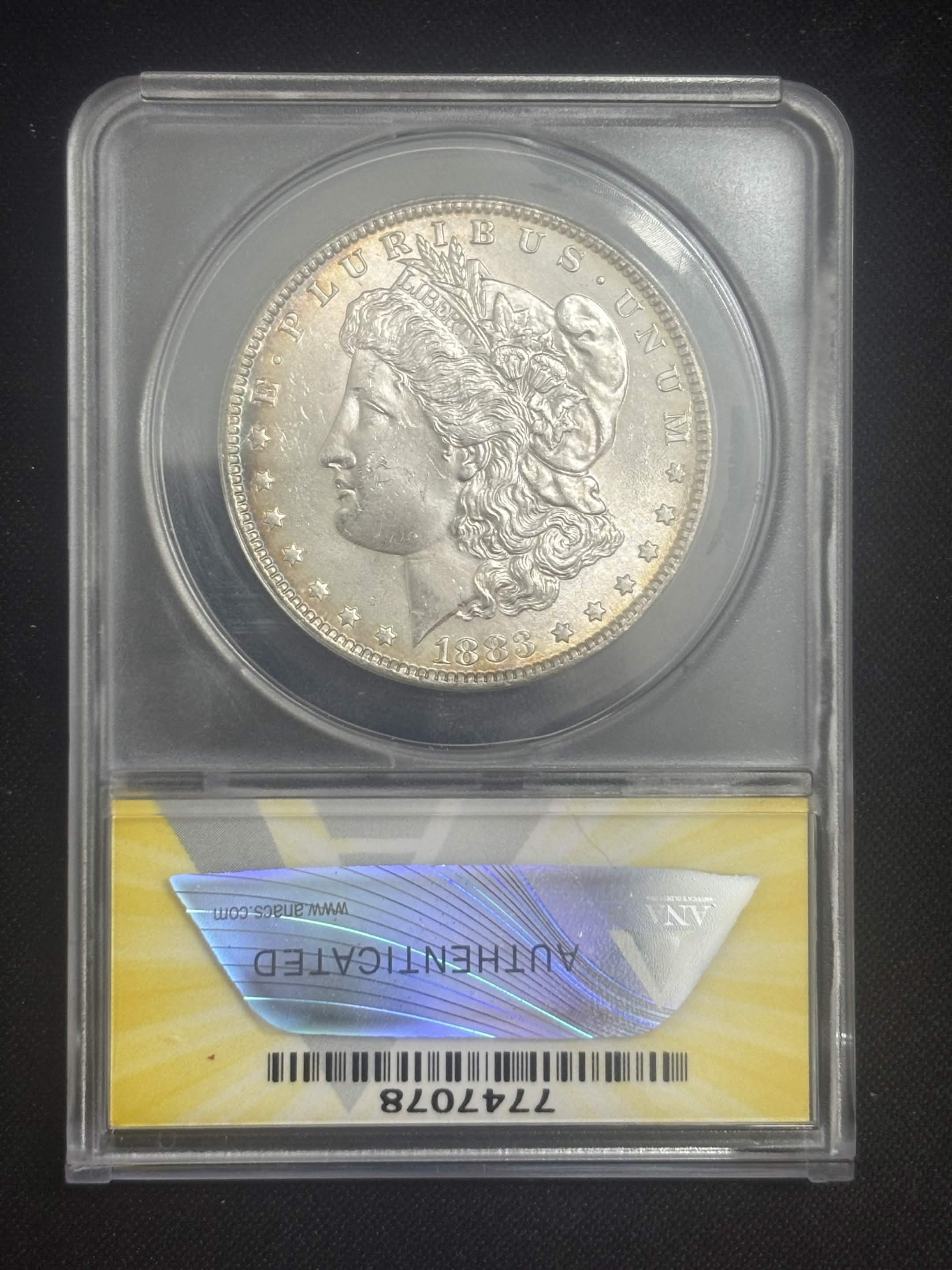 1883 O Morgan Dollar ANACS MS-63 Reverse Toned