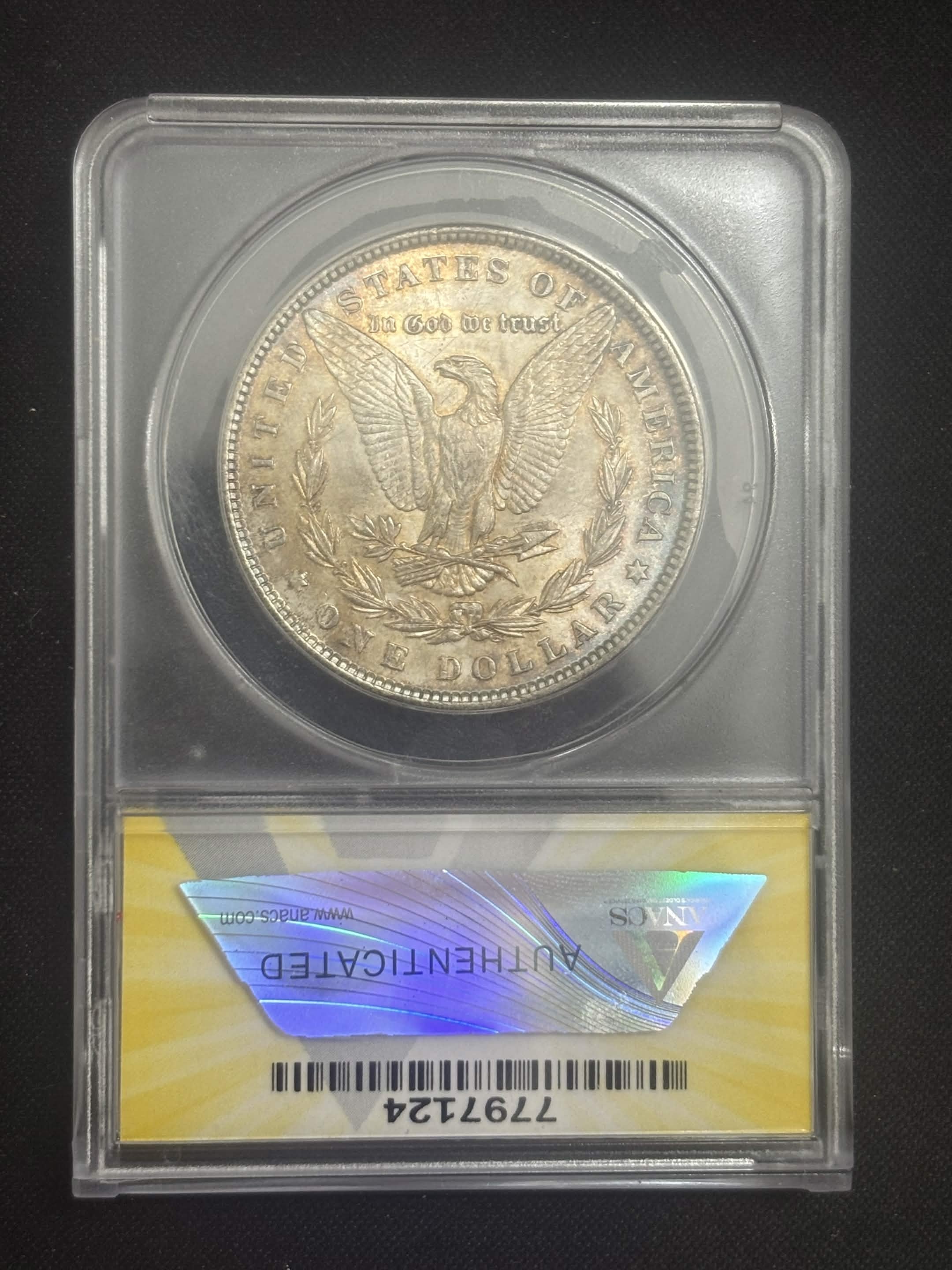 1881 Morgan Dollar ANACS MS-63 Dual Sided Toned