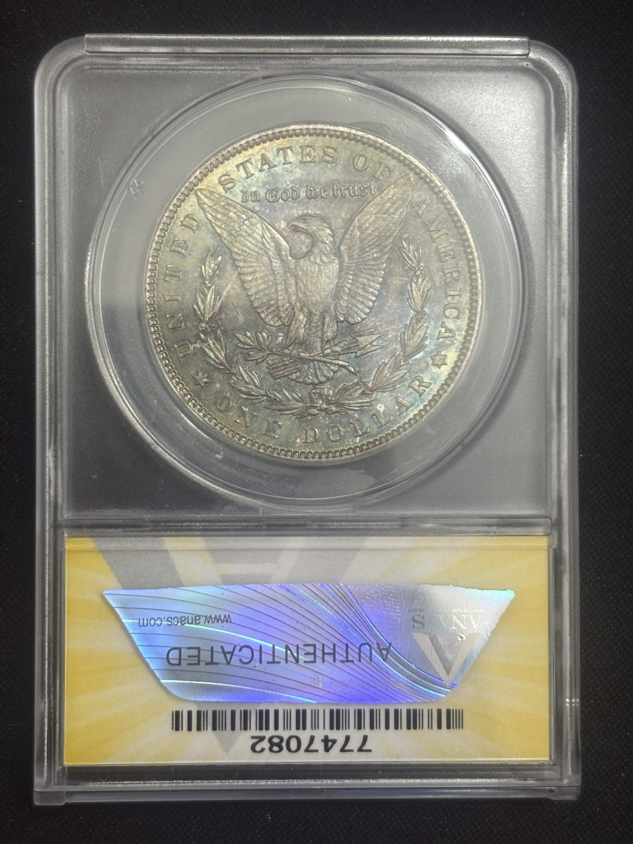 1886 Morgan Dollar ANACS AU-58 Dual Sided Toned