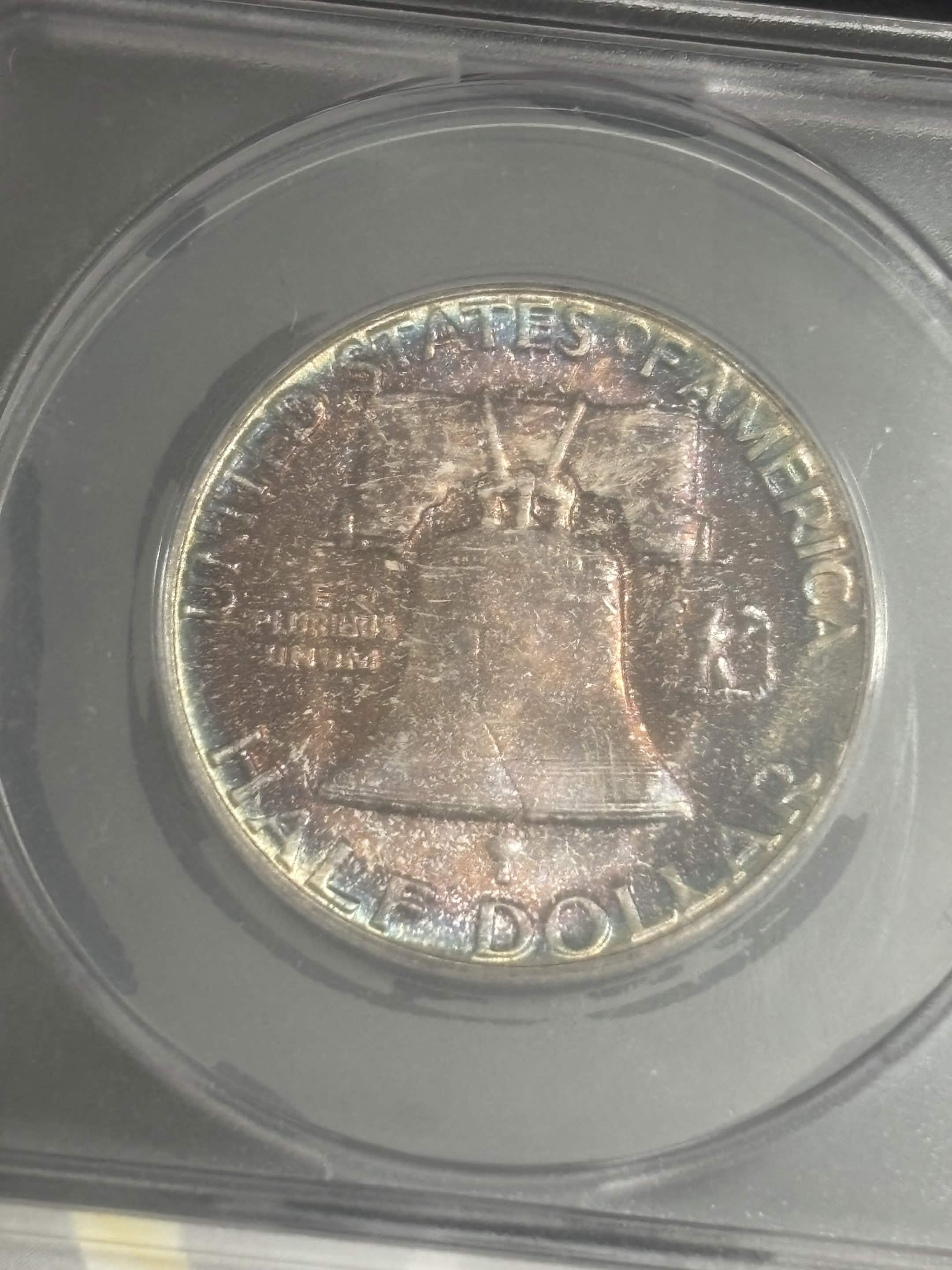 1956 Franklin Half Dollar ANACS MS-65 FBL Dual Sided Toning