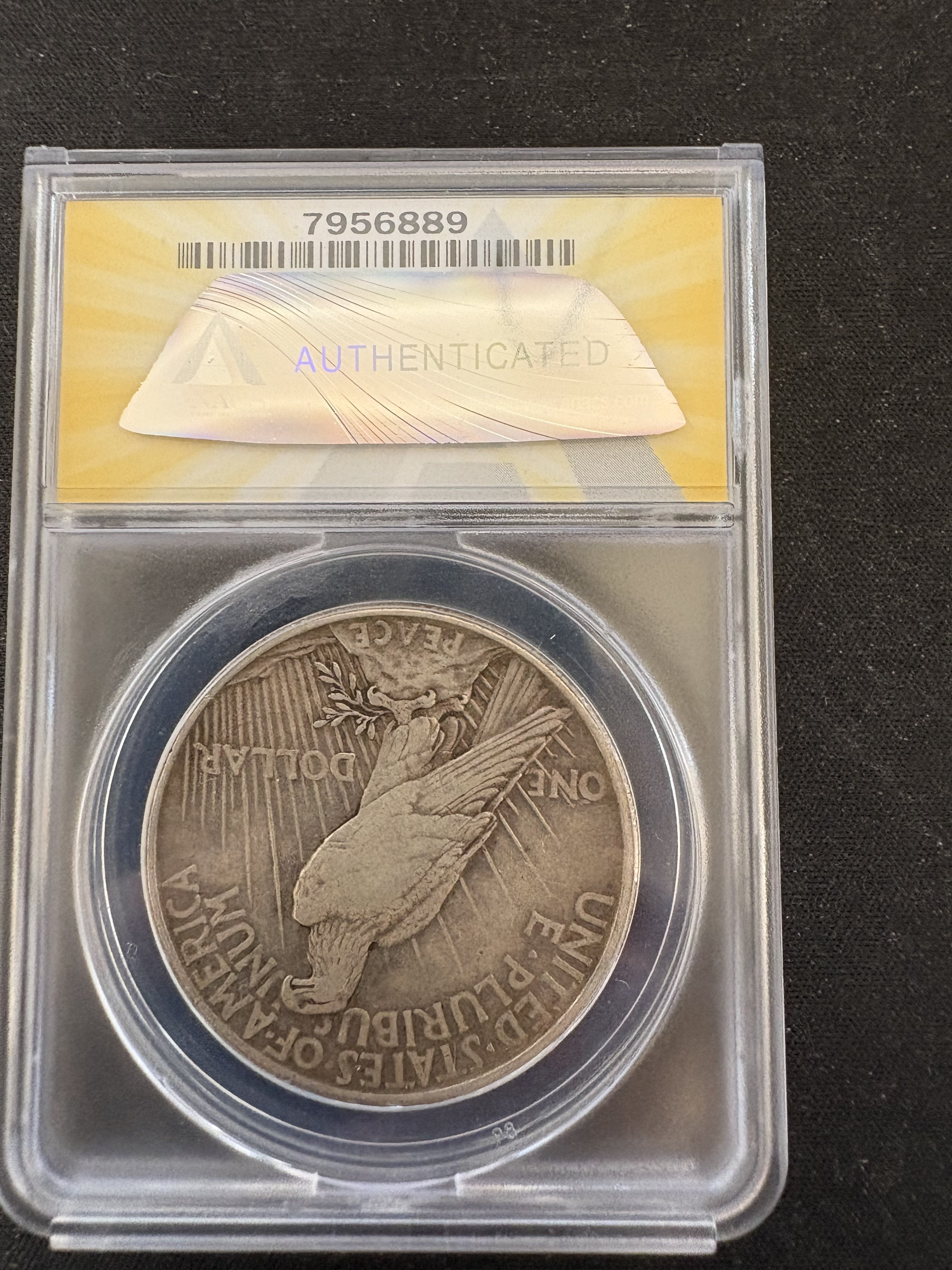 1921 Peace Dollar ANACS EF 40 Details Small Scratch